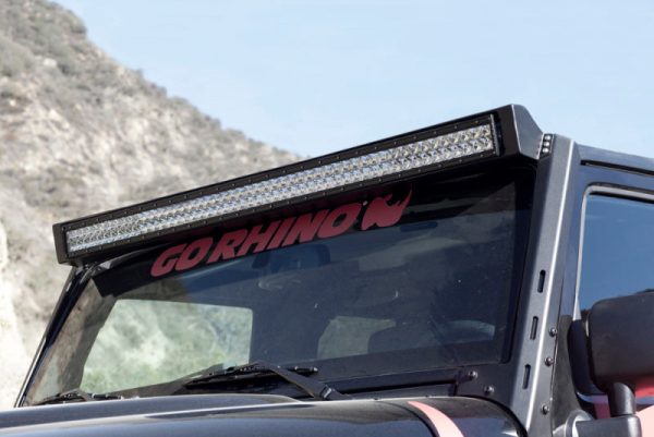 Go Rhino 07-18 Jeep Wrangler JK WLF Windshield Light Mount Frame - 50in Light Bar Fashion