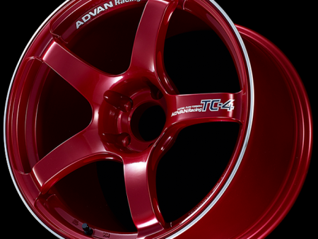 Advan TC4 18x9 +25 5-114.3 Racing Candy Red and Ring Wheel Supply