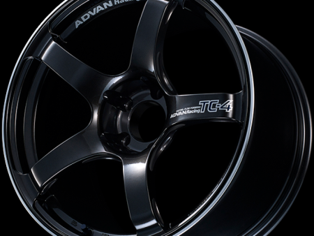 Advan TC4 18x8.5 +45 5-112 Black Gunmetallic Wheel & Ring For Sale