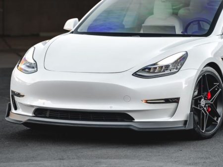 VR Aero 2018+ Tesla Model 3 Matte Carbon Fiber Front Lip Spoiler Sale