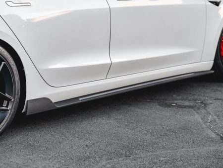 VR Aero 2018+ Tesla Model 3 Matte Carbon Fiber Side Skirts Online now