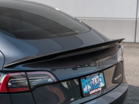 VR Aero 2018+ Tesla Model 3 Gloss Carbon Fiber Trunk Spoiler Online Hot Sale