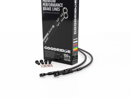 Goodridge 77-79 Honda CB750F2 Carbon Front SS Brake Lines w Black Fittings Online